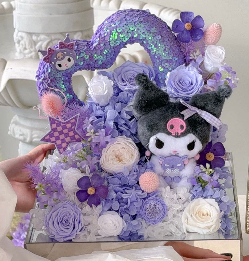 Kuromi 繡球永生花 (不包公仔-可代購買)