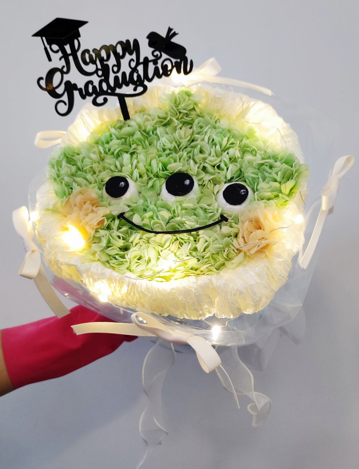 三眼仔 繡球永生花花束