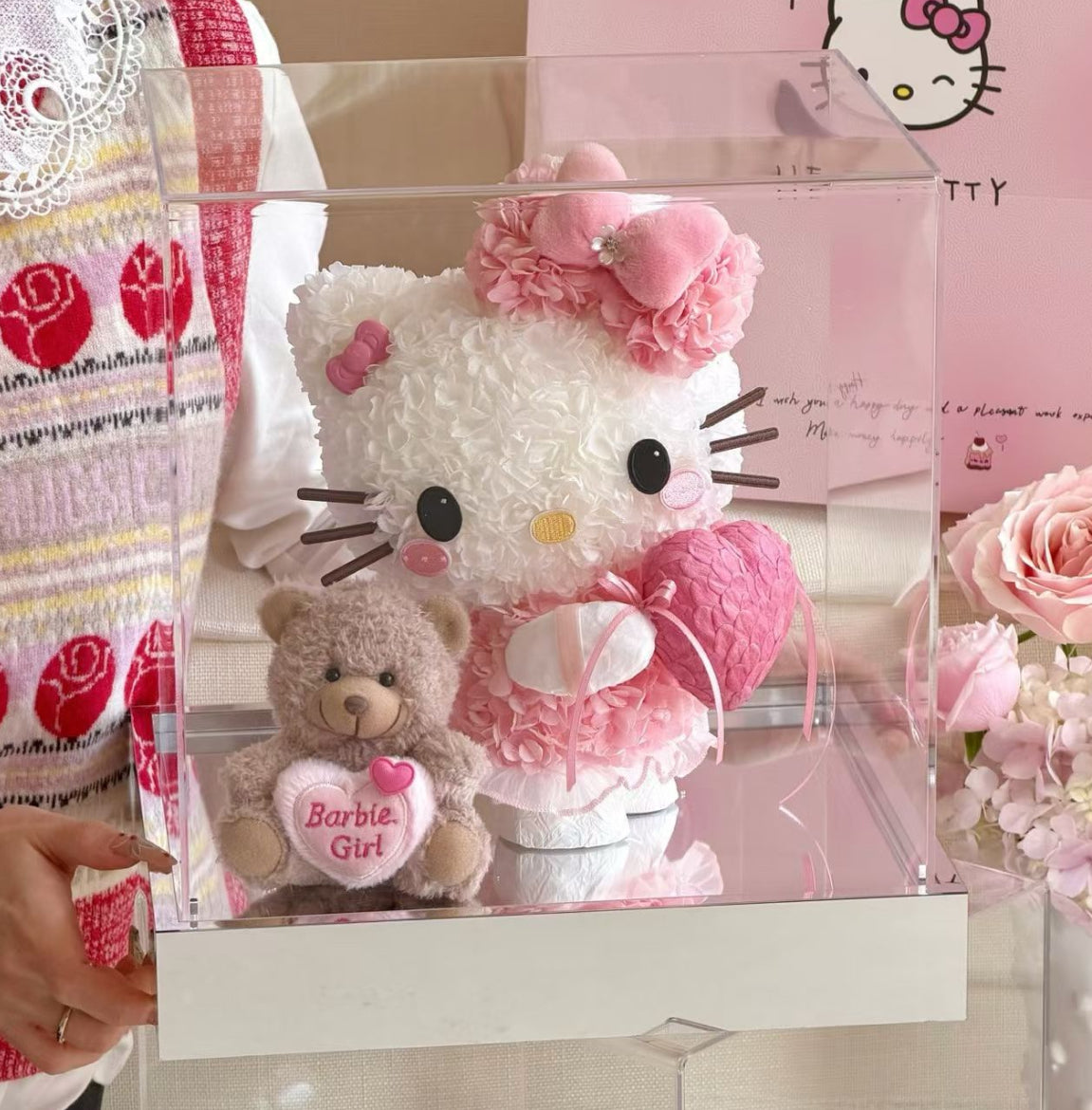 Hello Kitty 繡球永生花