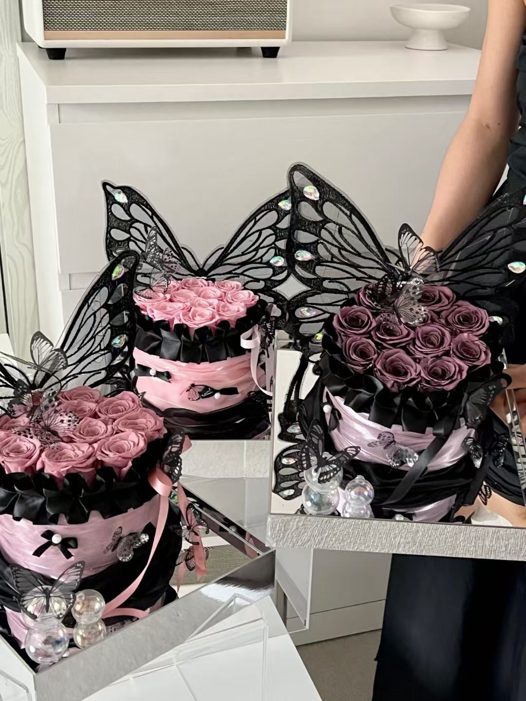 玫瑰永生花-蝴蝶造型