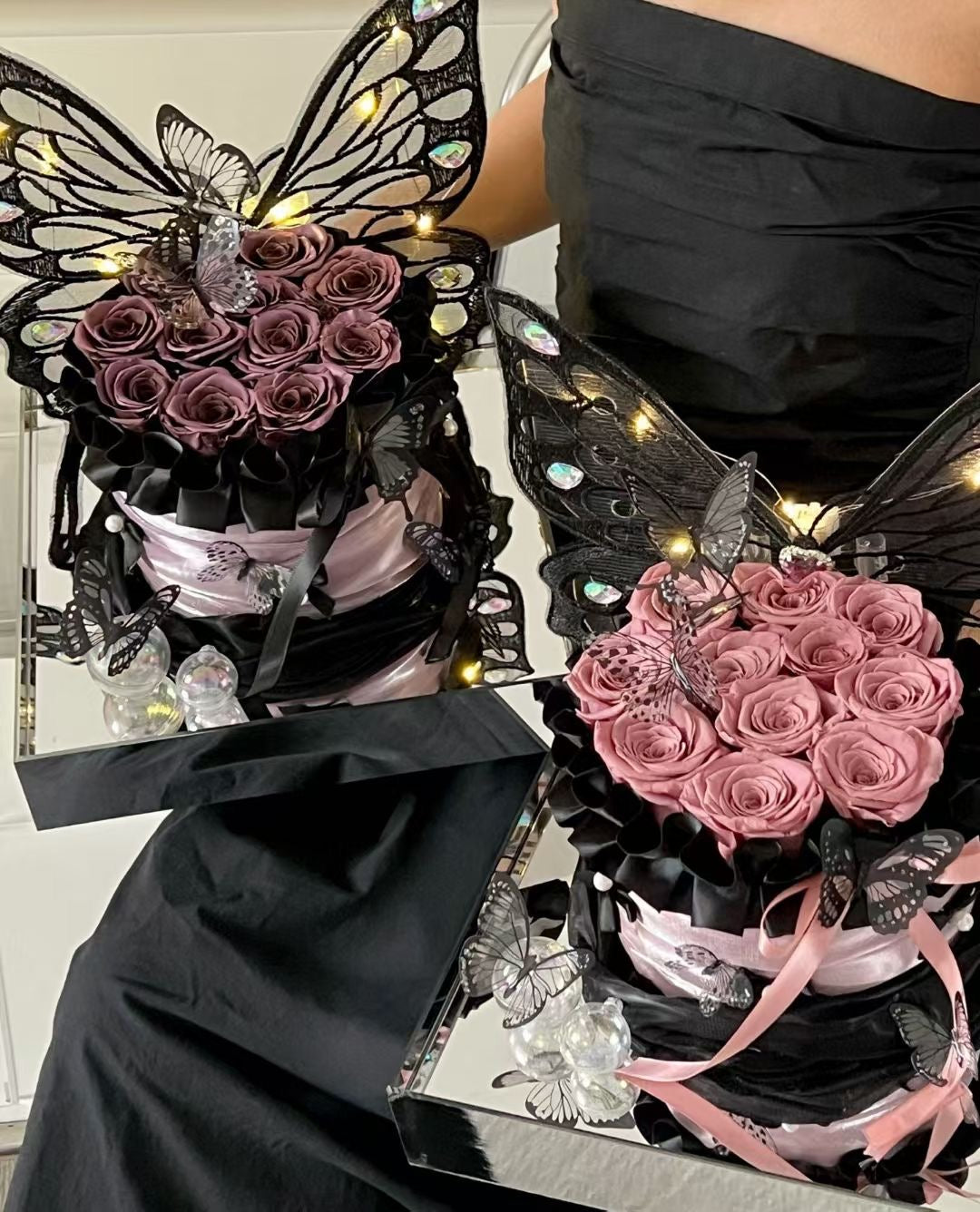 玫瑰永生花-蝴蝶造型