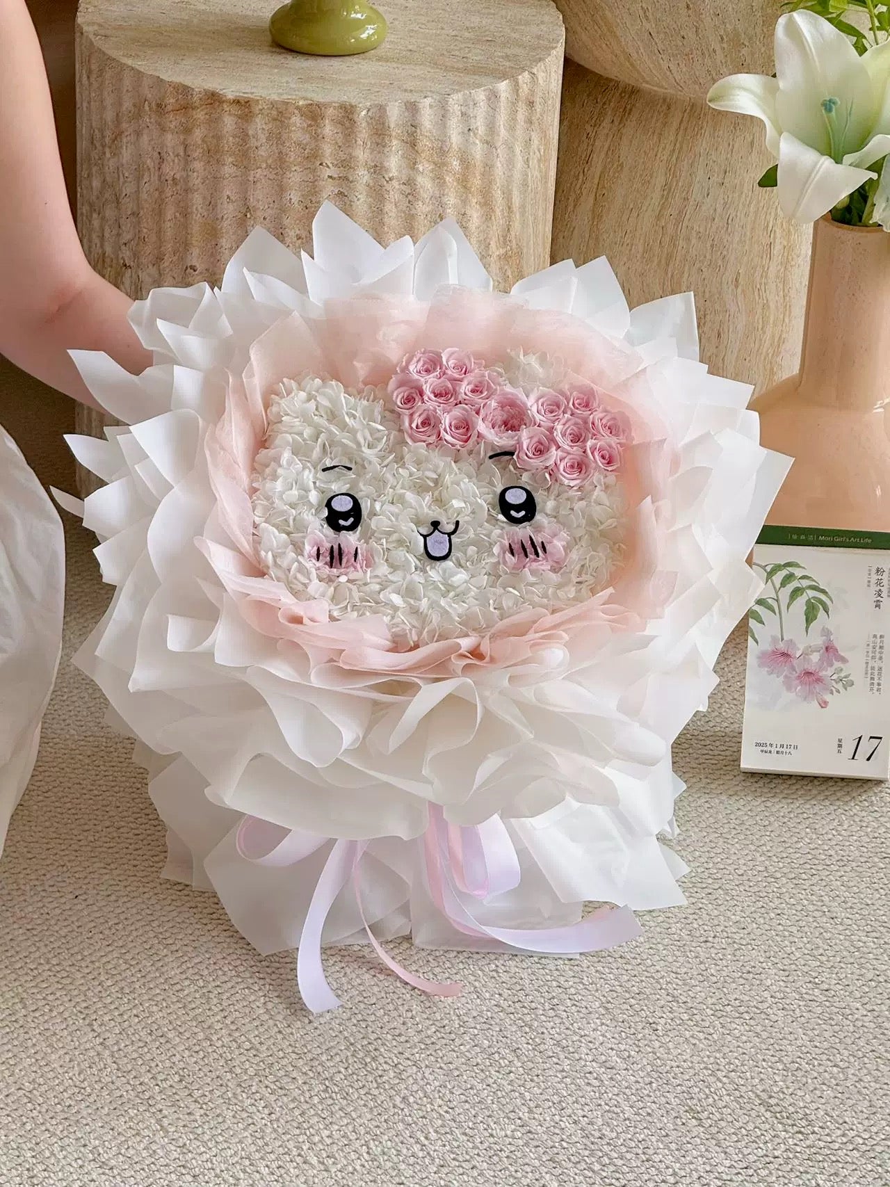 Chiikawa 繡球永生花花束