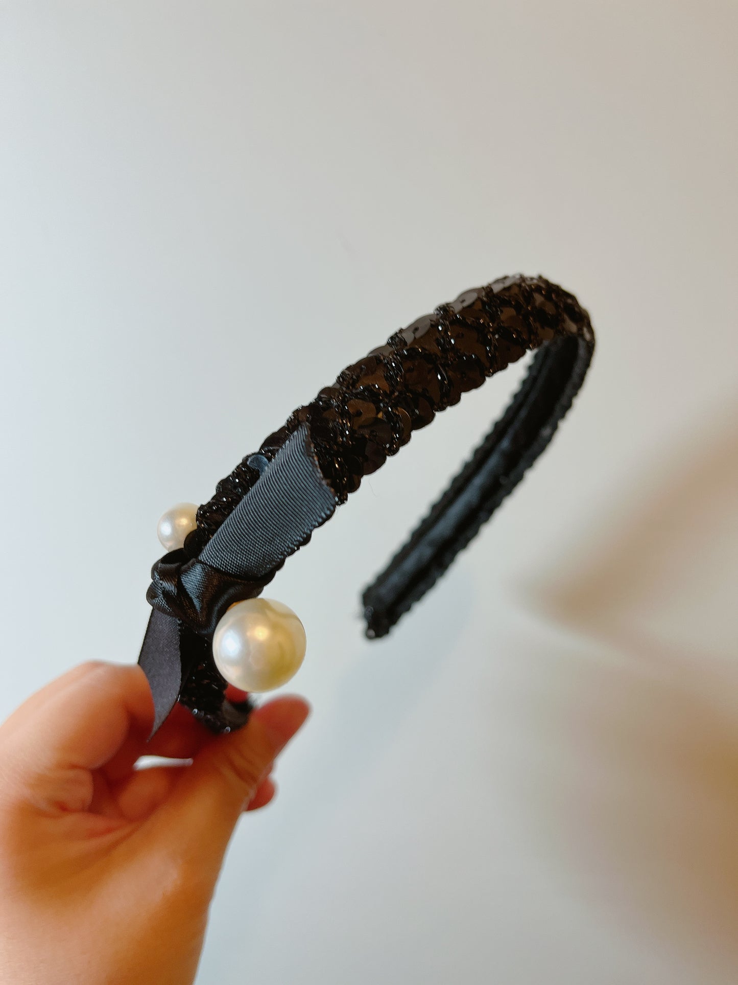 韓式人工髮箍- 黑色閃令令幼髮箍