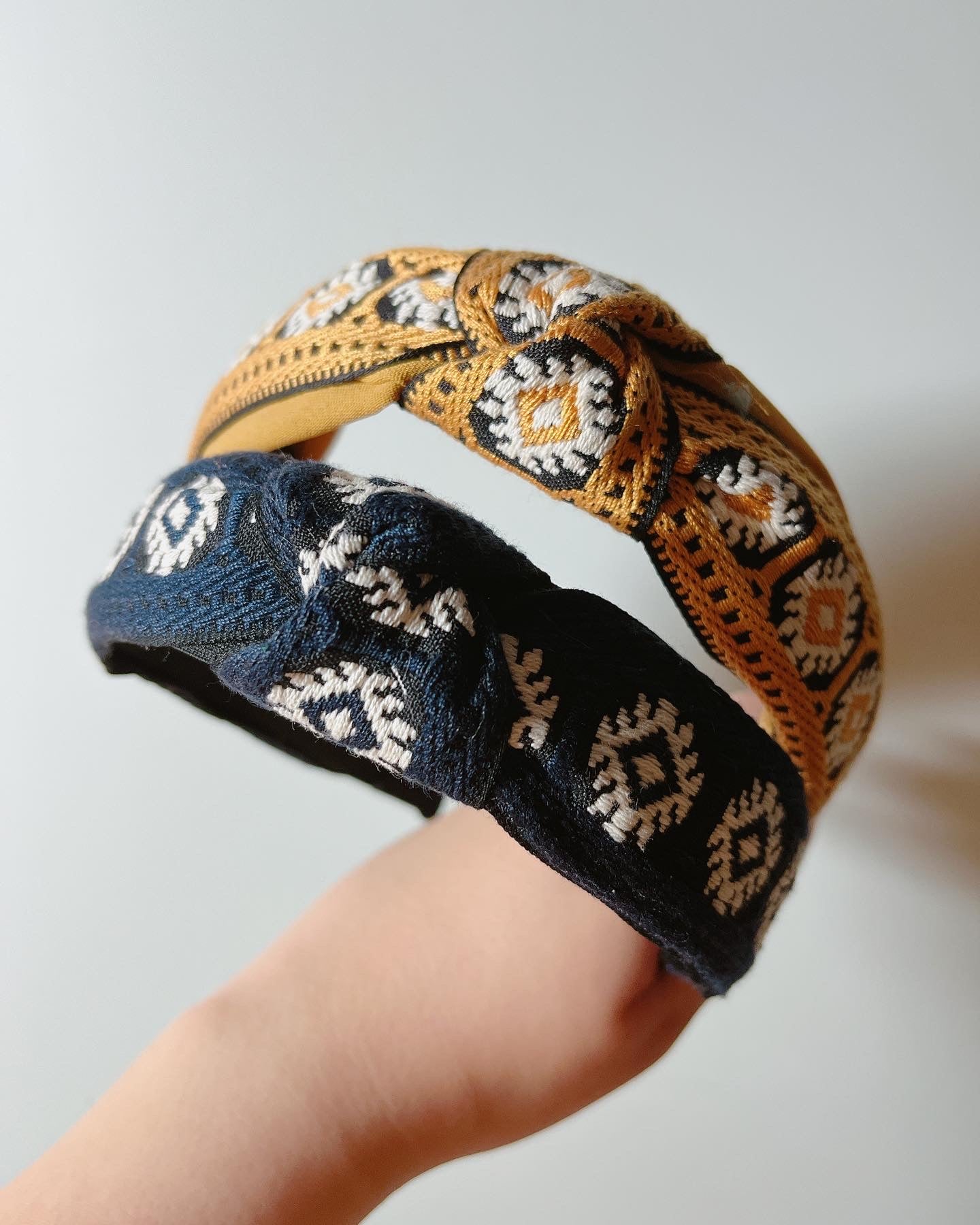 韓式人工髮箍 - 黃色民族髮箍