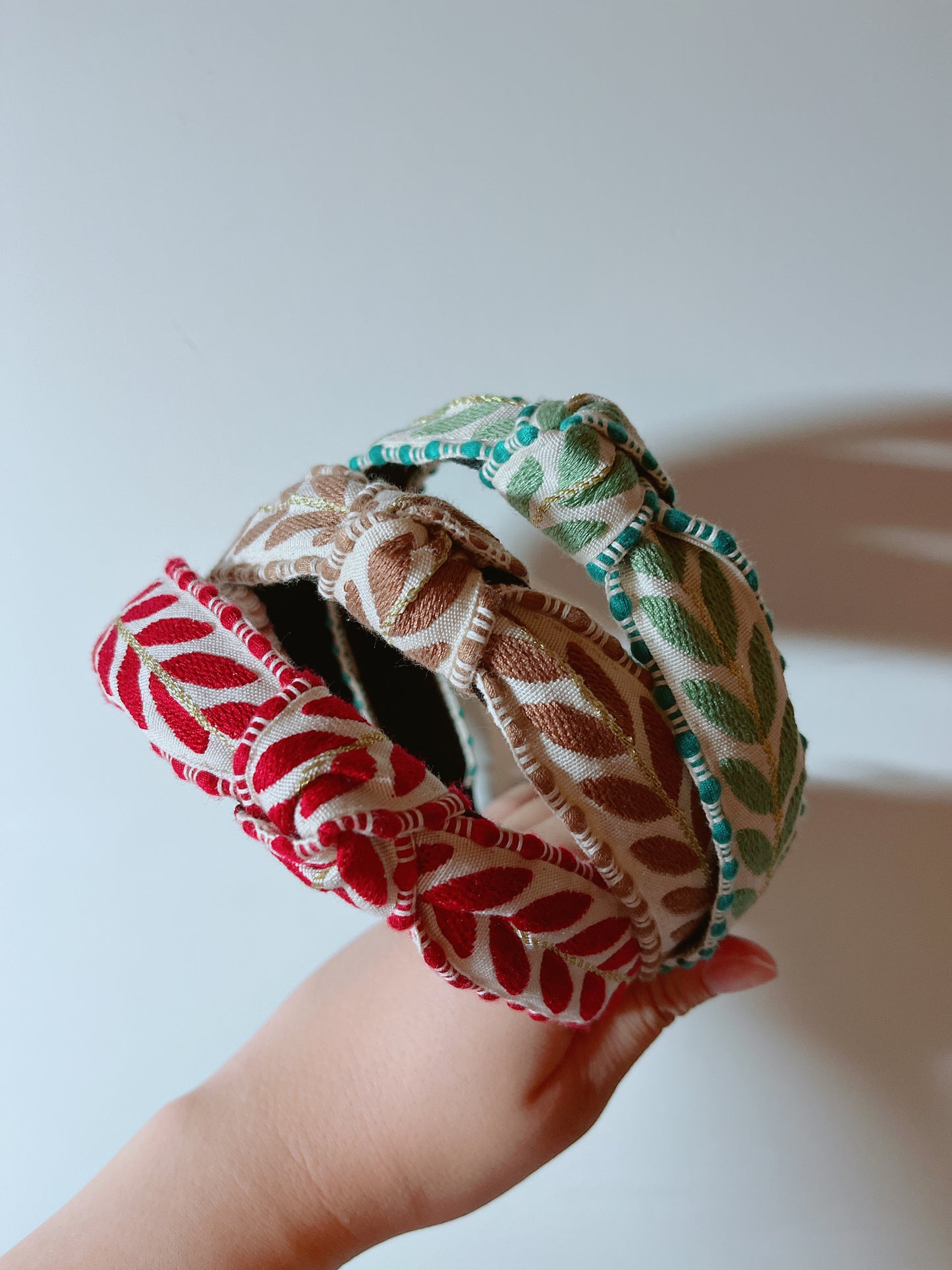 韓式人工髮箍 - 金黃淺啡色幼身樹葉髮箍