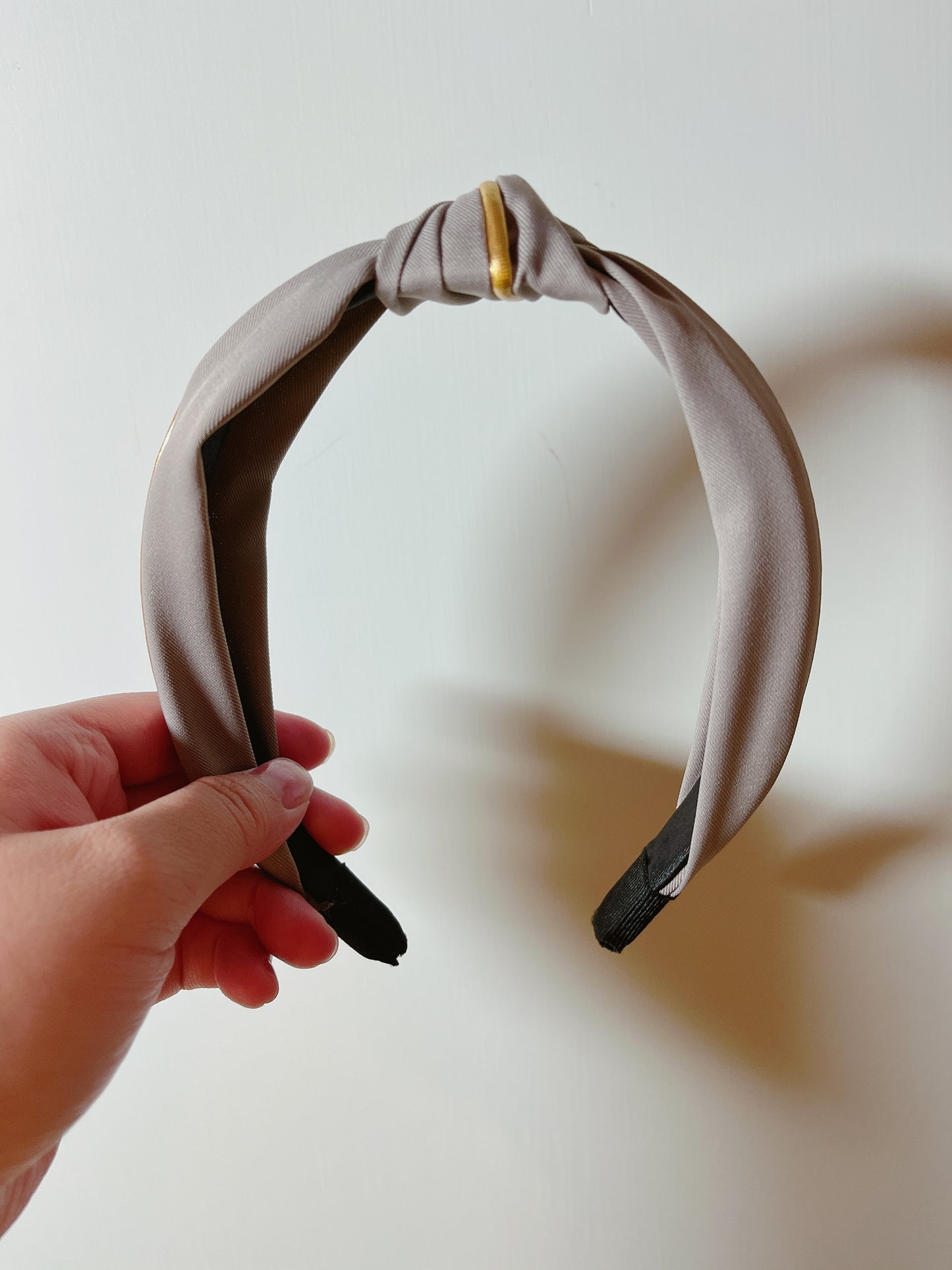 韓式人工髮箍- 灰色金邊髮箍