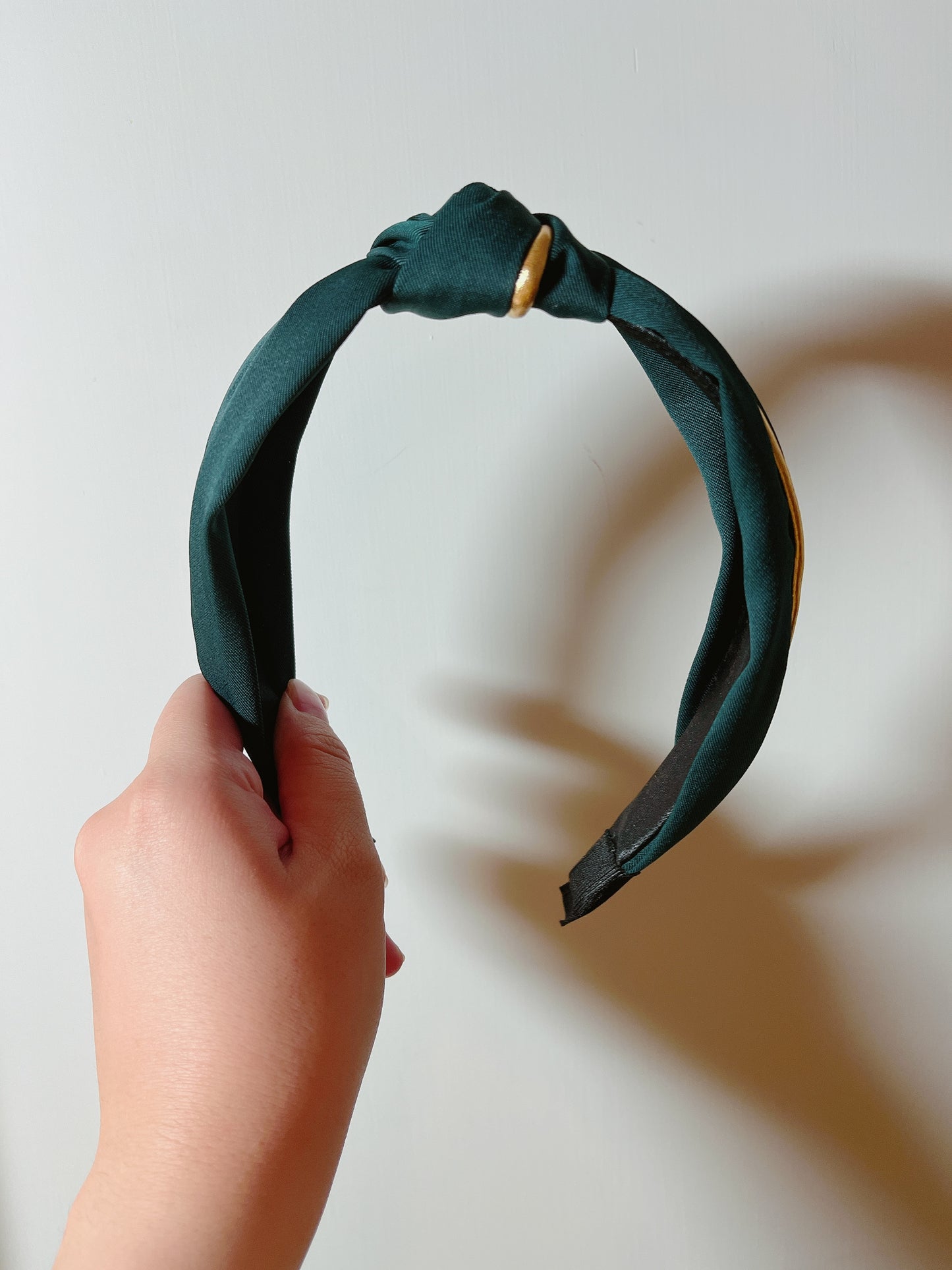 韓式人工髮箍- 墨綠色金邊髮箍