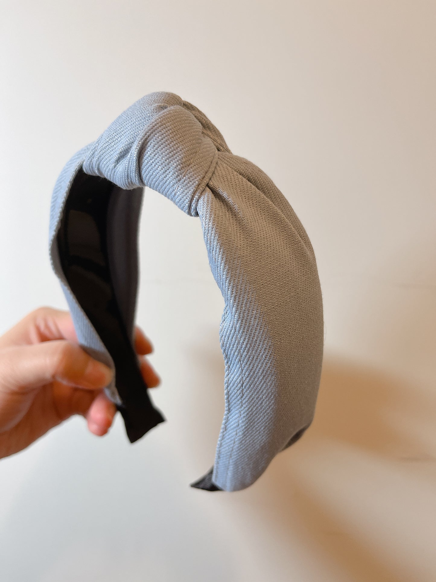 韓式人工髮箍- 淺色牛仔布髮箍