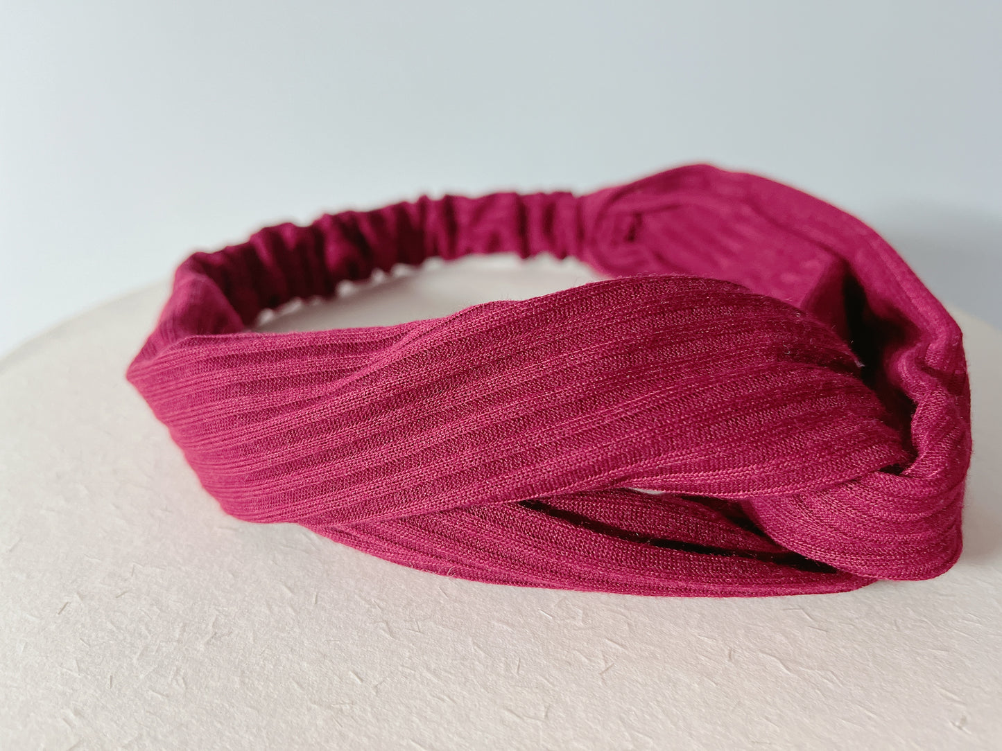 韓式人工髮帶 - 深紅色(淨色)