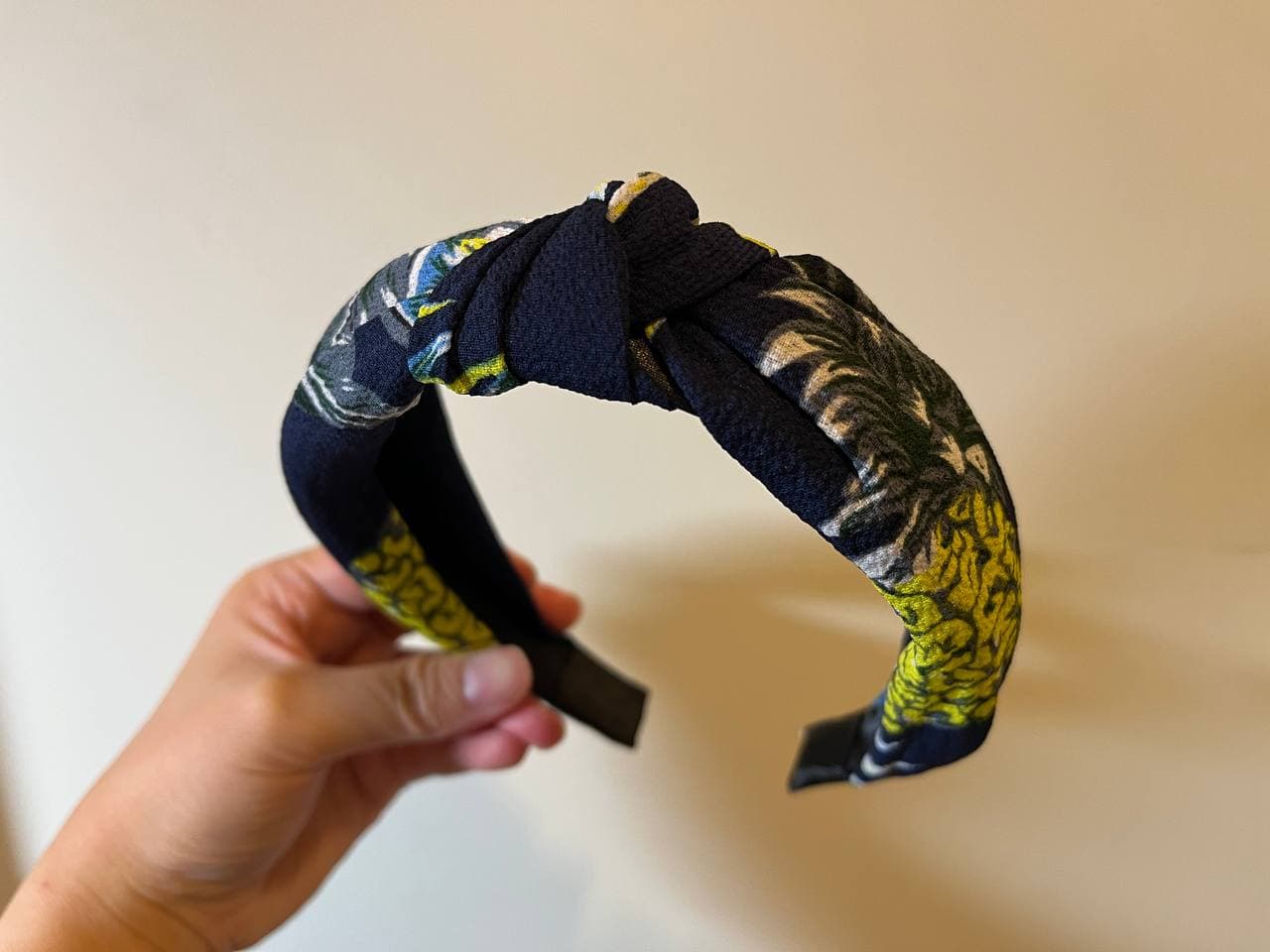 韓式人工髮箍- 深藍色小菠蘿髮箍