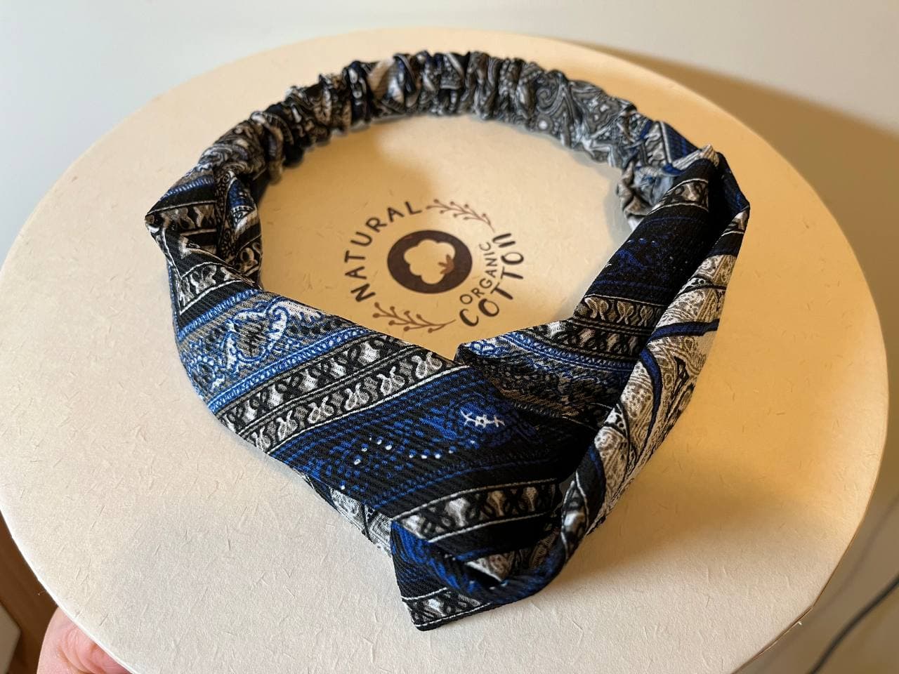 韓式人工髮帶 - 民族風(藍色)