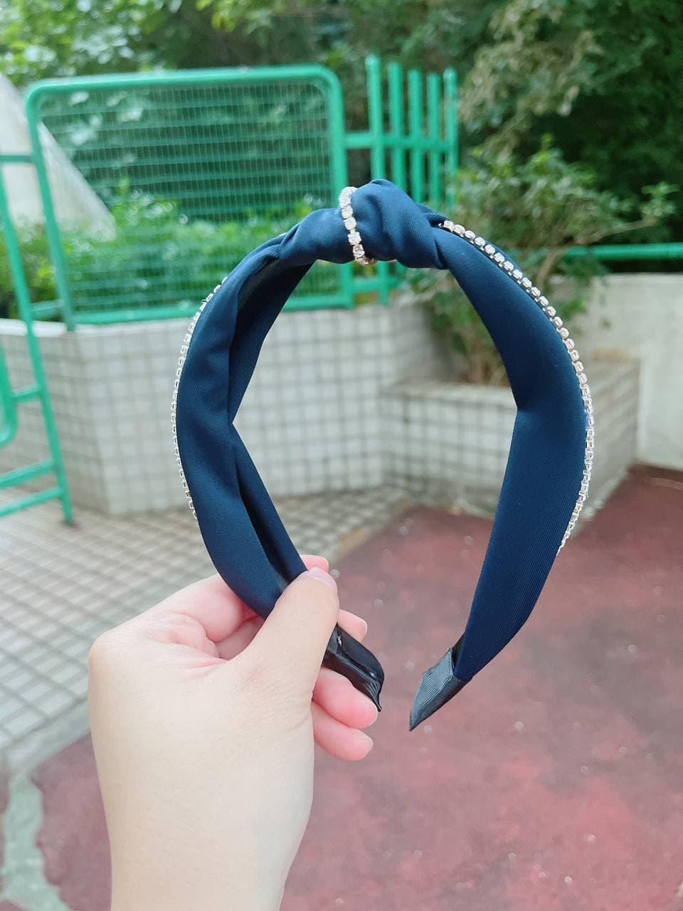韓式人工髮箍- 深藍色閃石髮箍