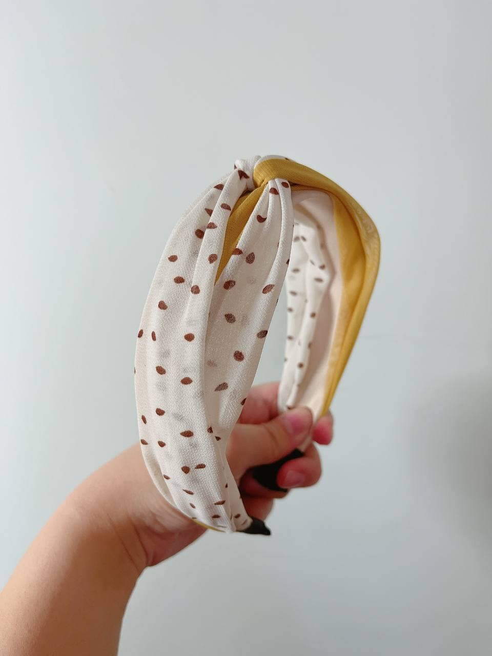 韓式人工髮箍- 黃色波點髮箍