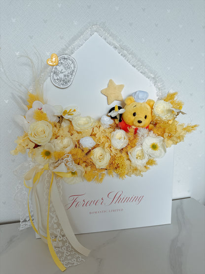Winnie The Pooh 信封花盒繡球永生花
