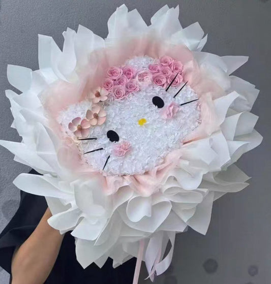 Hello Kitty 繡球永生花花束