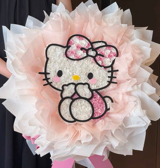 Hello Kitty 繡球永生花花束