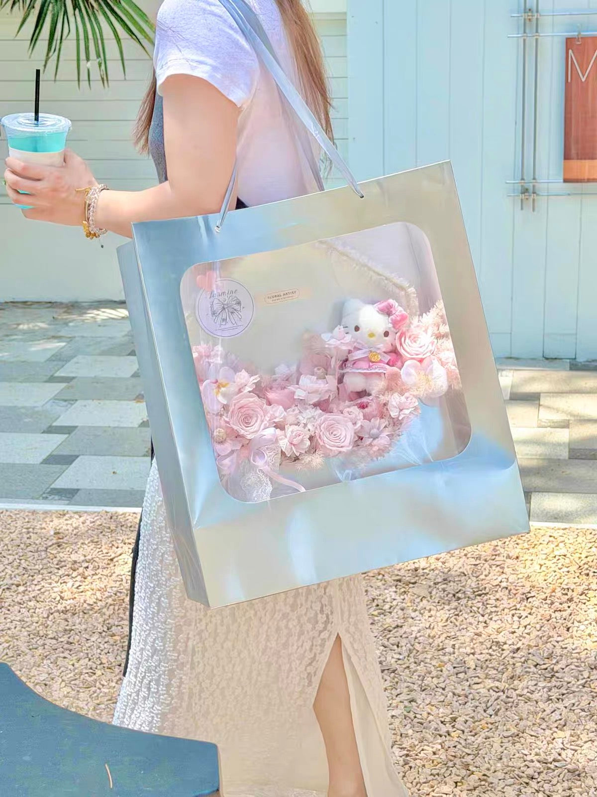 Hello Kitty 信封花盒繡球永生花