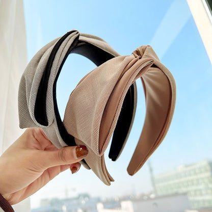 韓式人工髮箍 - 細紋卡其色髮箍