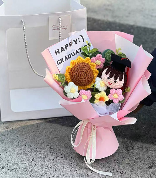 針織畢業花束