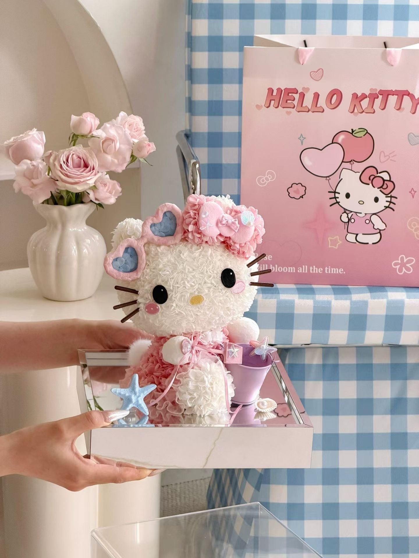 Hello Kitty 繡球永生花