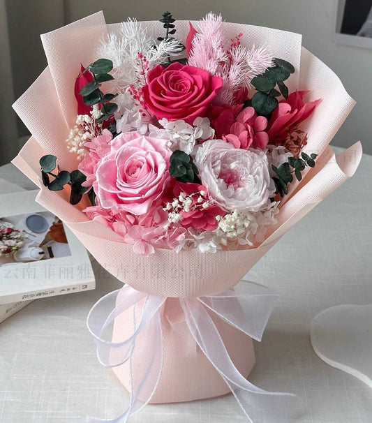 玫瑰永生花花束