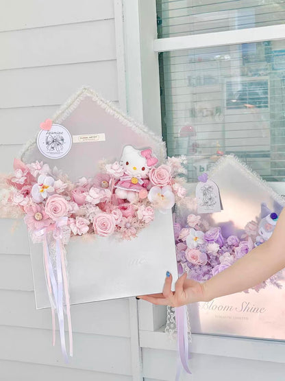 Hello Kitty 信封花盒繡球永生花