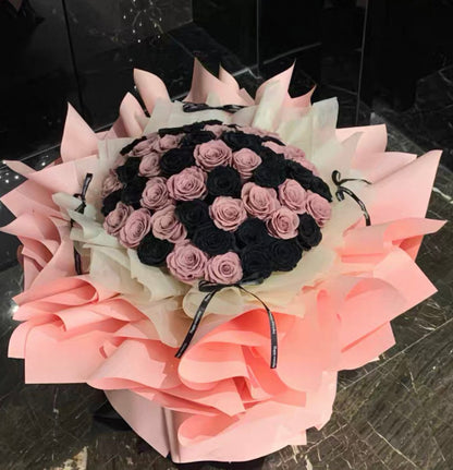 玫瑰永生花花束 (52朵）