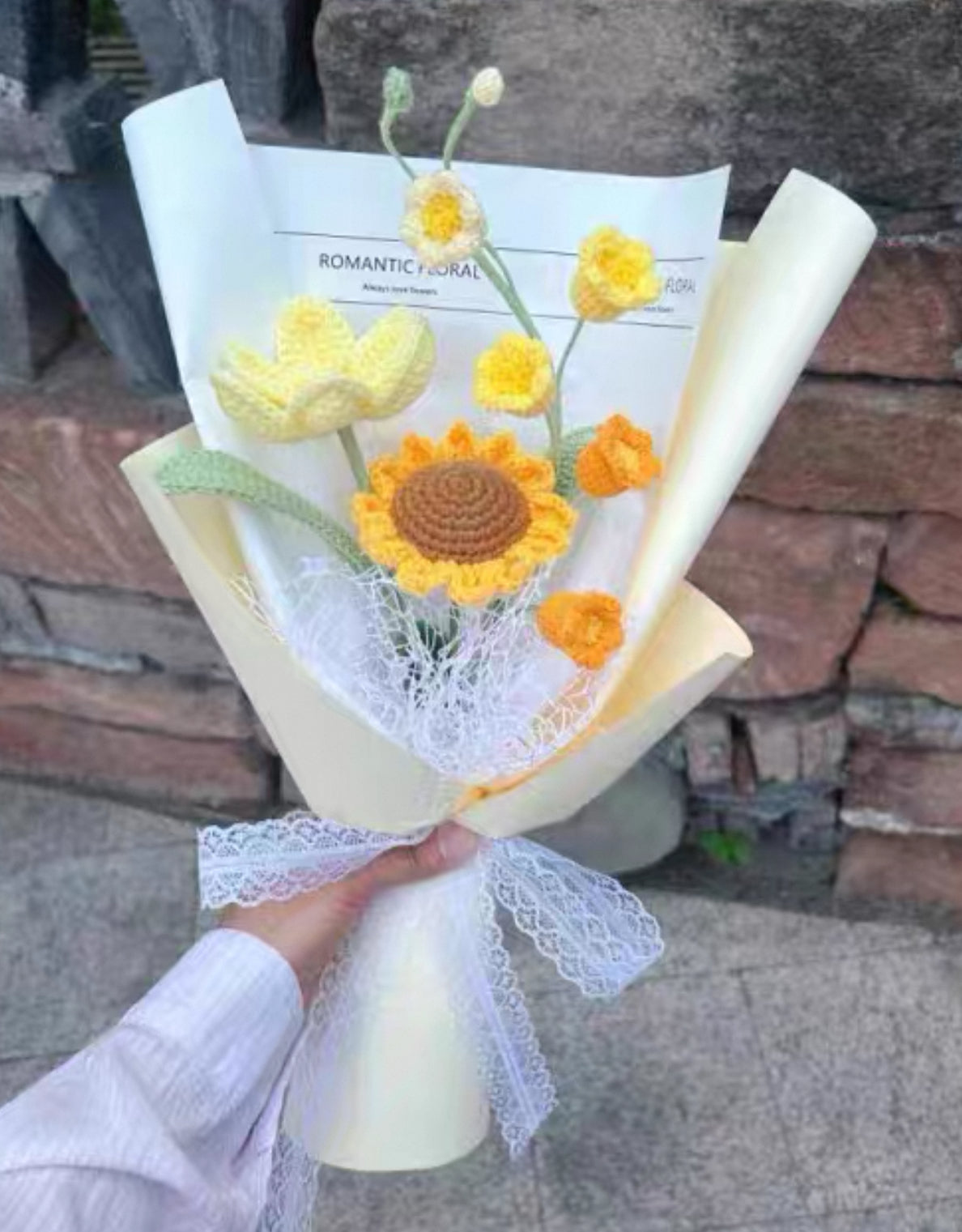 針織畢業花束