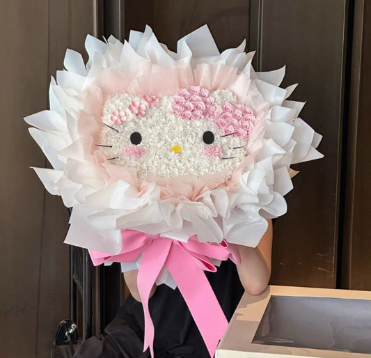 Hello Kitty 繡球永生花花束