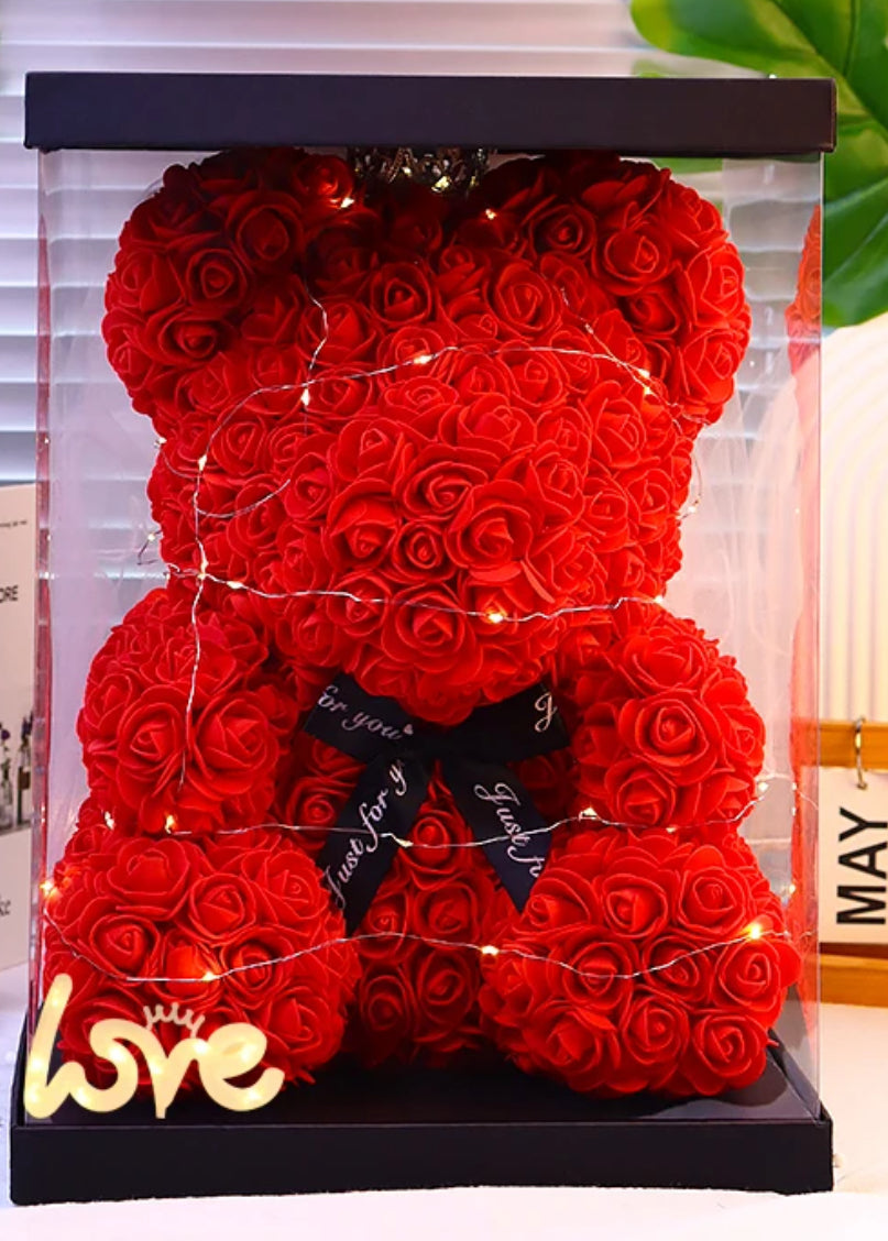 玫瑰熊香皂花禮盒(紅色/粉紅色)