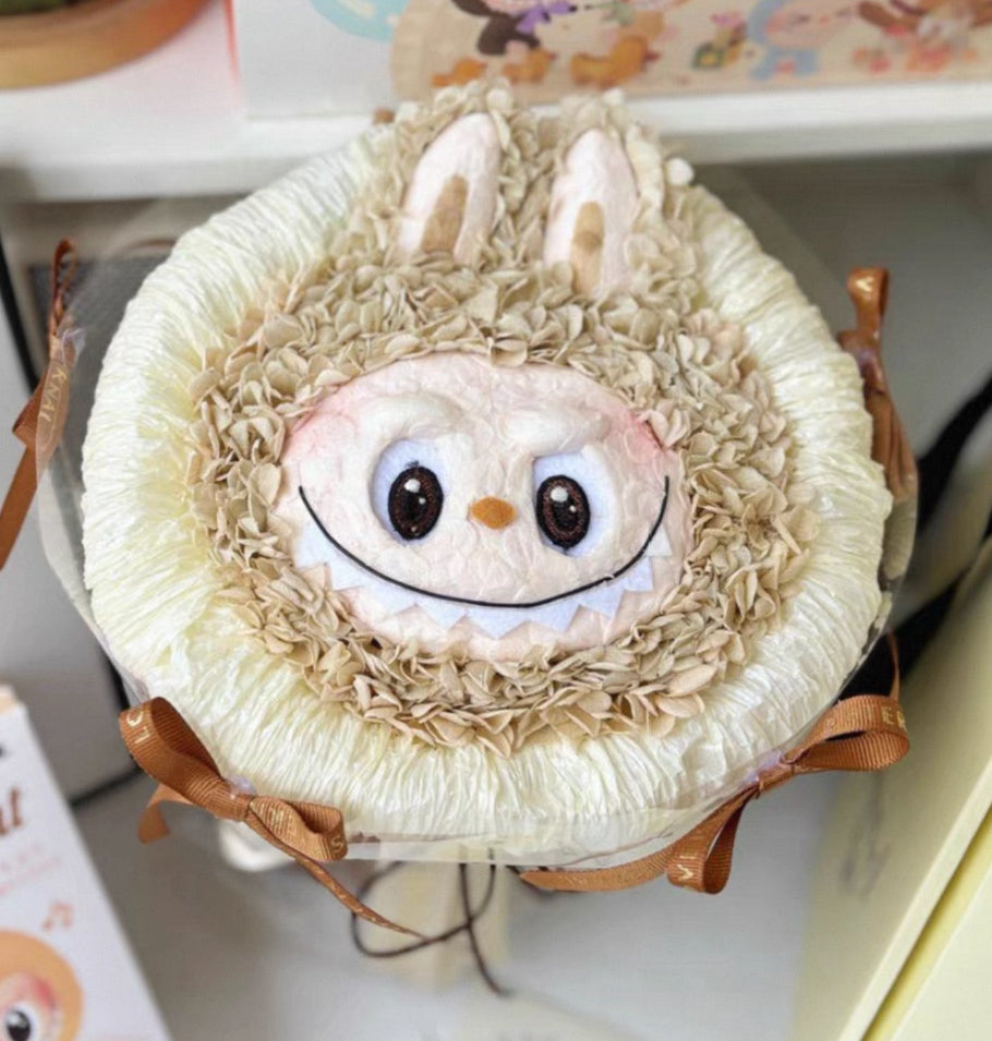 Labubu 繡球永生花花束