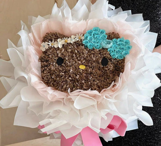 Hello Kitty 繡球永生花花束