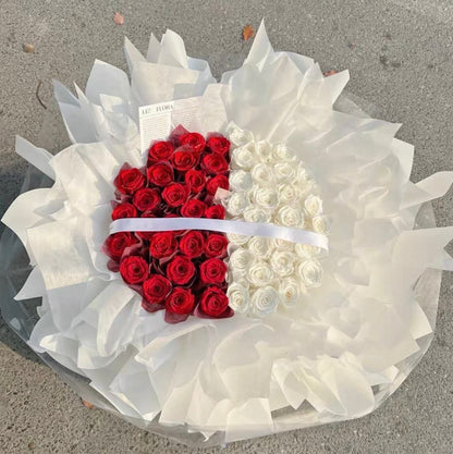 玫瑰永生花花束 (52朵）