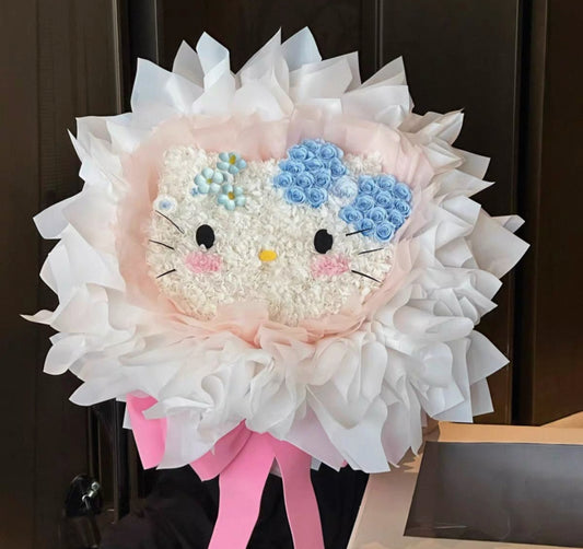 Hello Kitty 繡球永生花花束