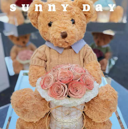 Teddy Bear 繡球永生花 (3色）