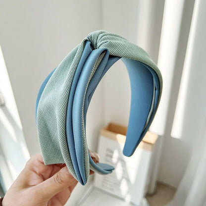 韓式人工髮箍 - 細紋卡其色髮箍