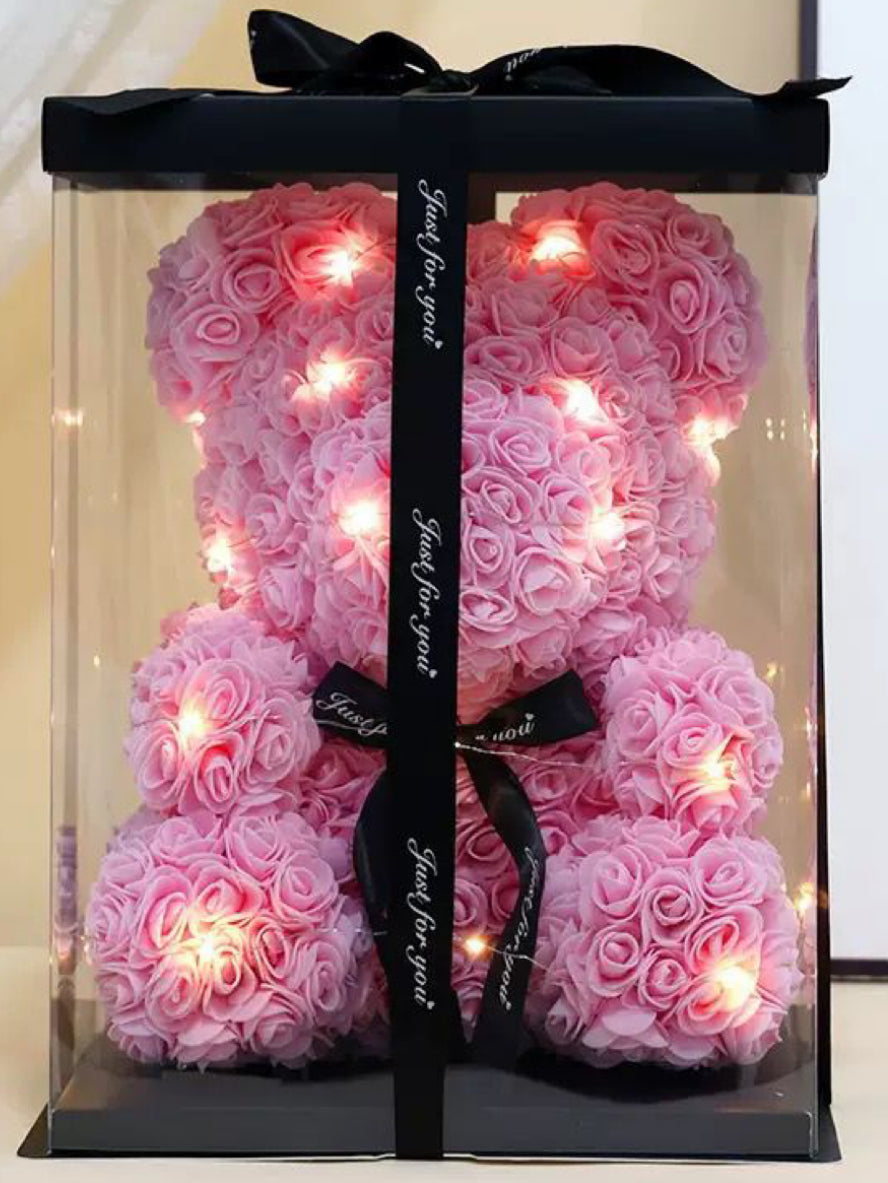 玫瑰熊香皂花禮盒(紅色/粉紅色)