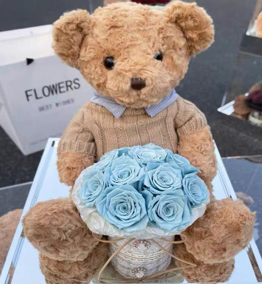 Teddy Bear 繡球永生花 (3色）