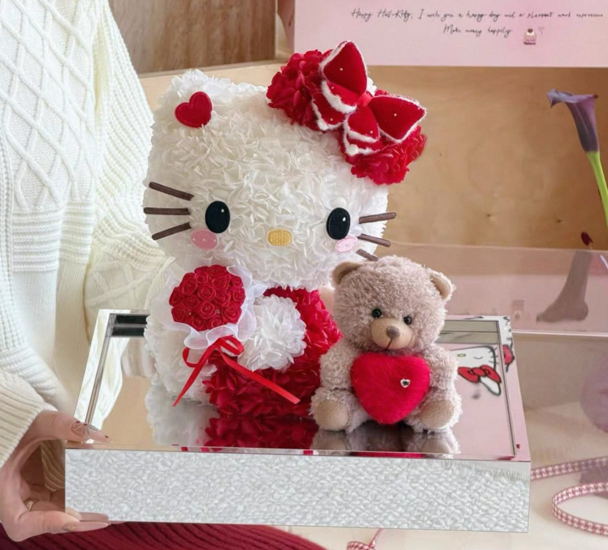 Hello Kitty 繡球永生花 (2色）