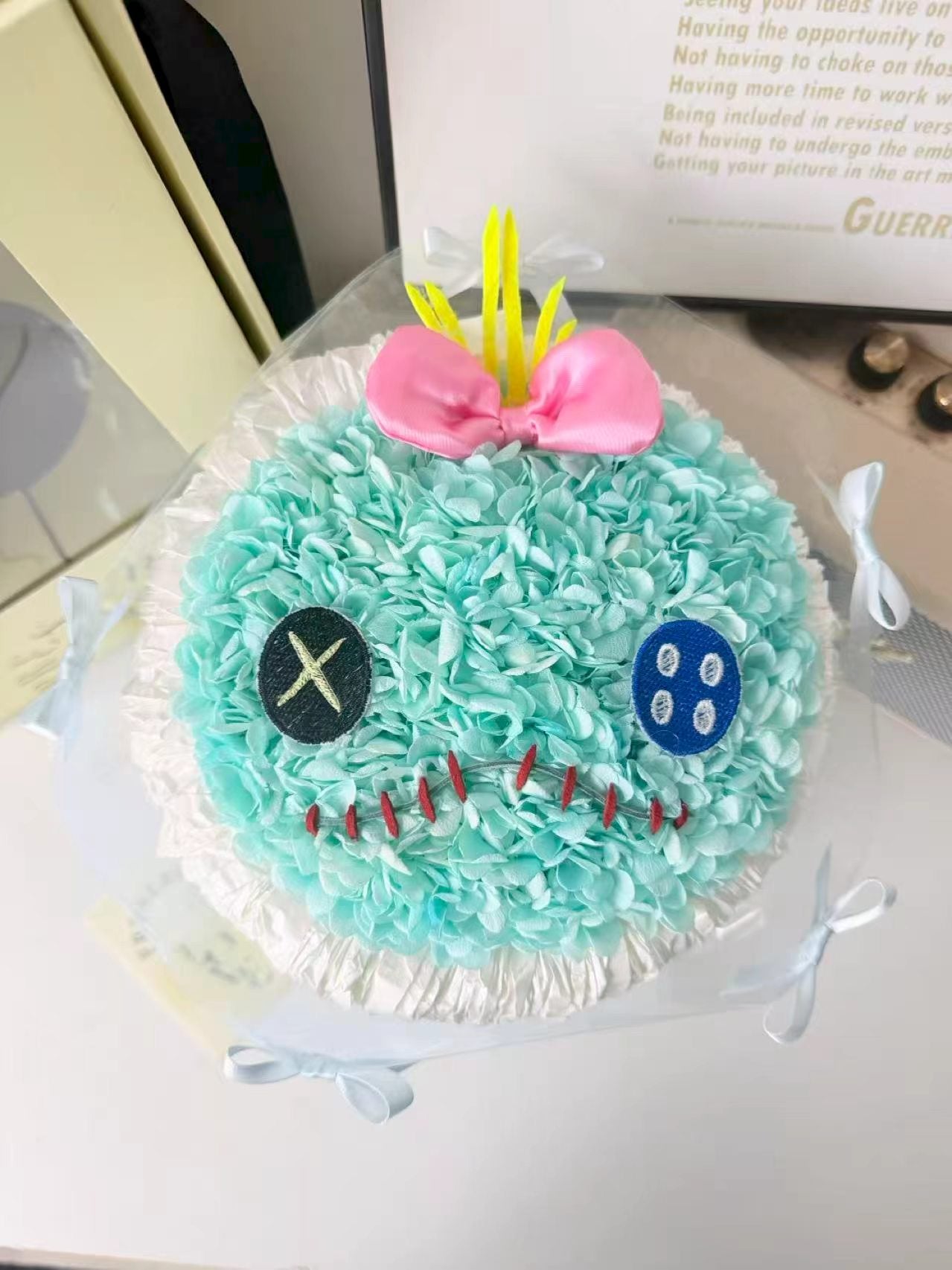 Stitch 小金 繡球永生花花束