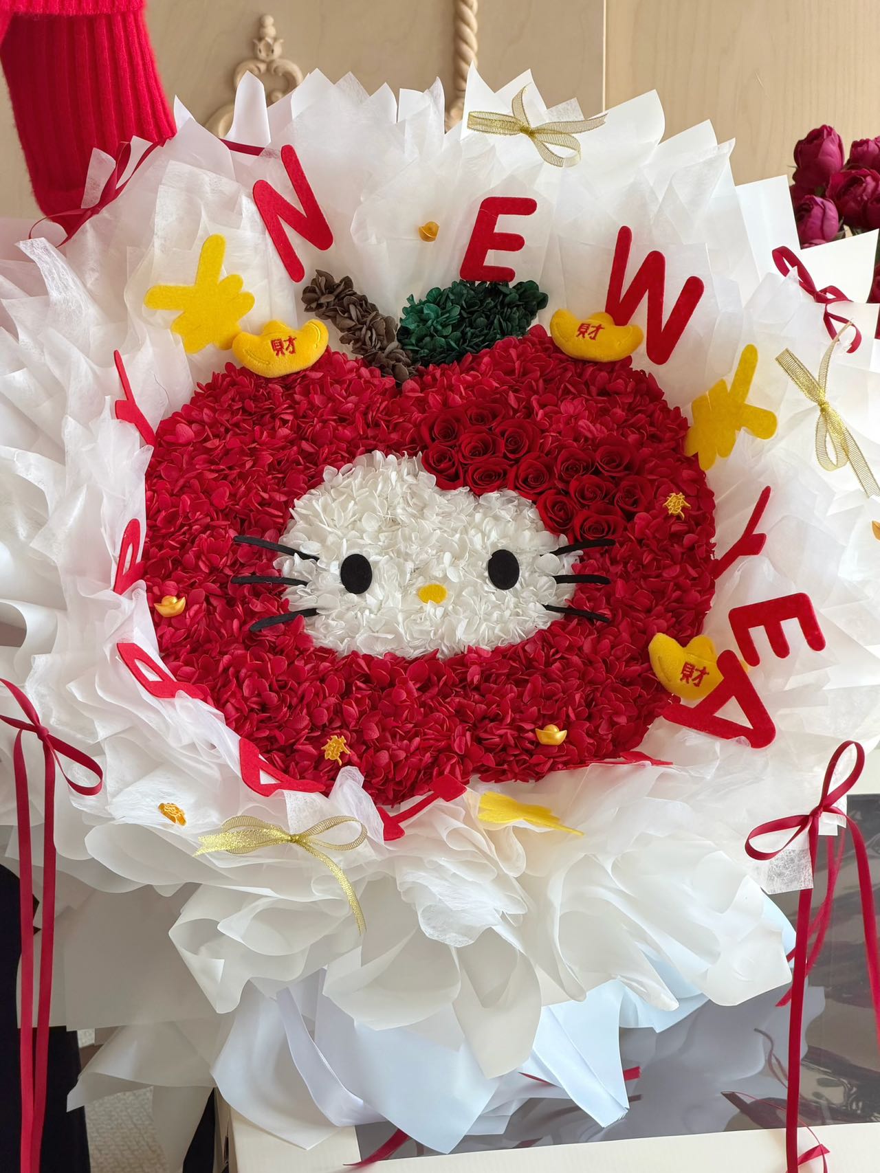 Hello Kitty 繡球永生花花束