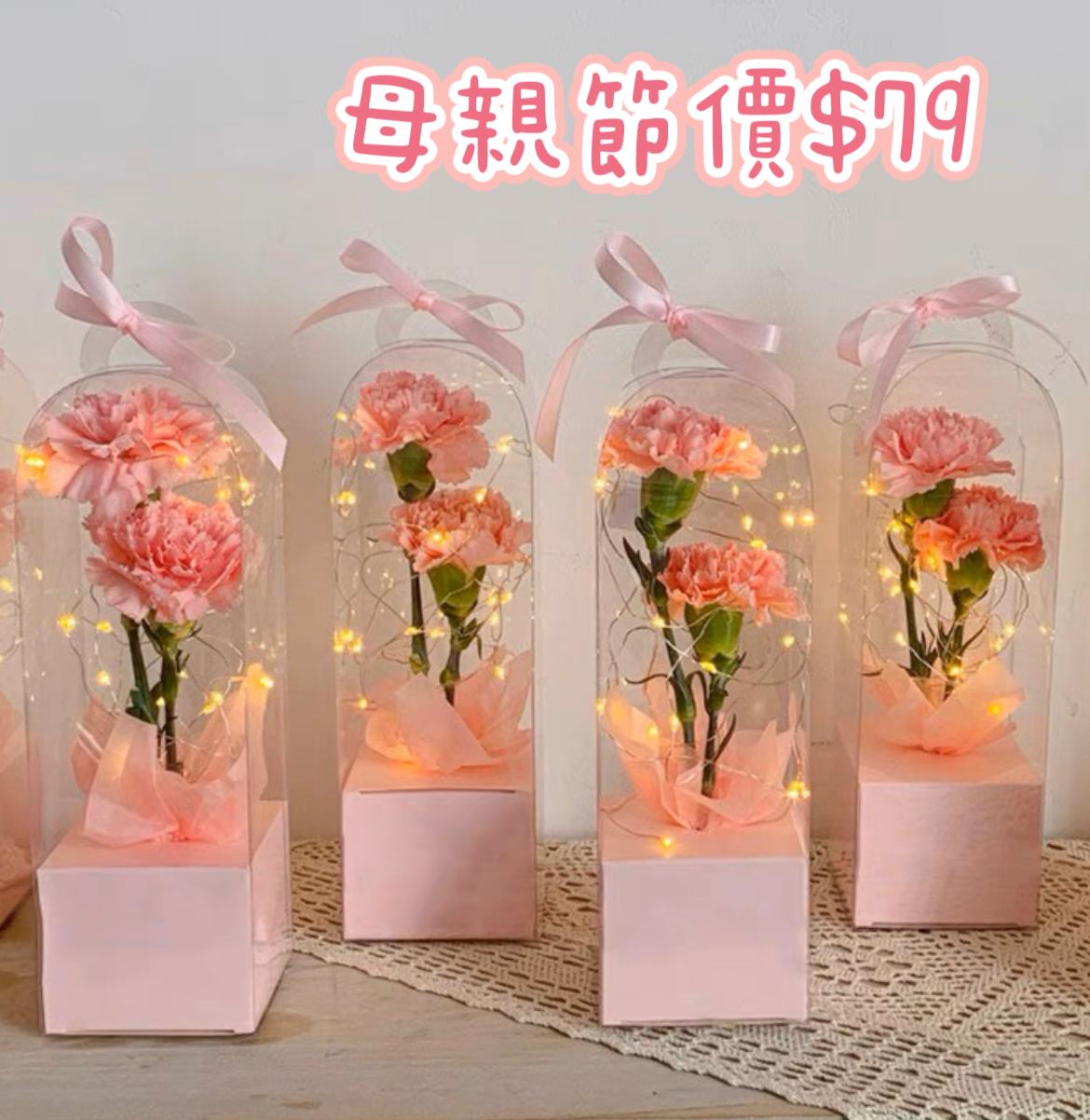 粉紅康乃馨(2朵)小禮盒
