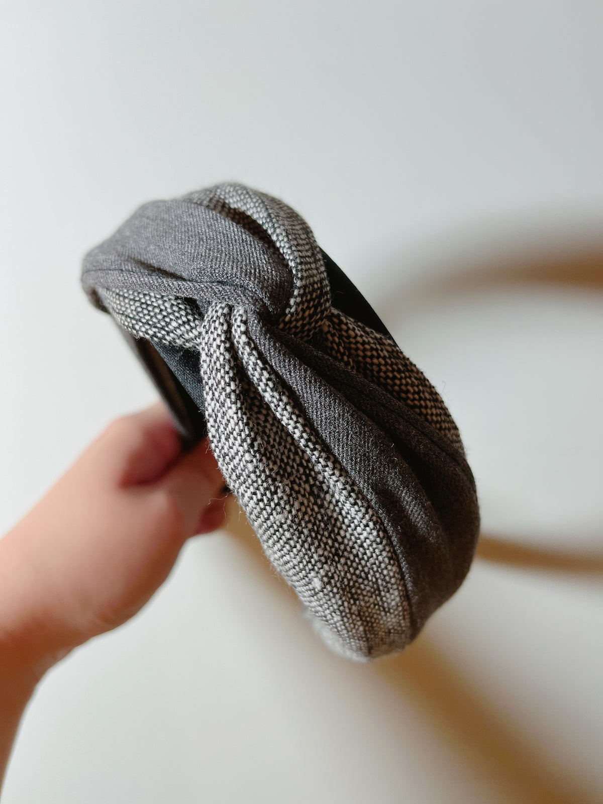 韓式人工髮箍- 淺深灰色併布髮箍