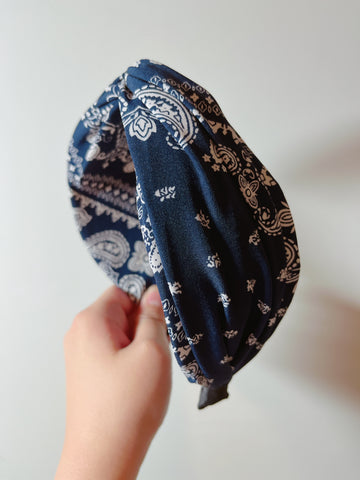 韓式人工髮箍- 寶藍色民族髮箍