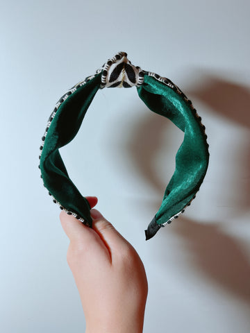 韓式人工髮箍 - 墨綠色樹葉髮箍