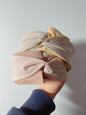 韓式人工髮箍 - 細紋卡其色髮箍