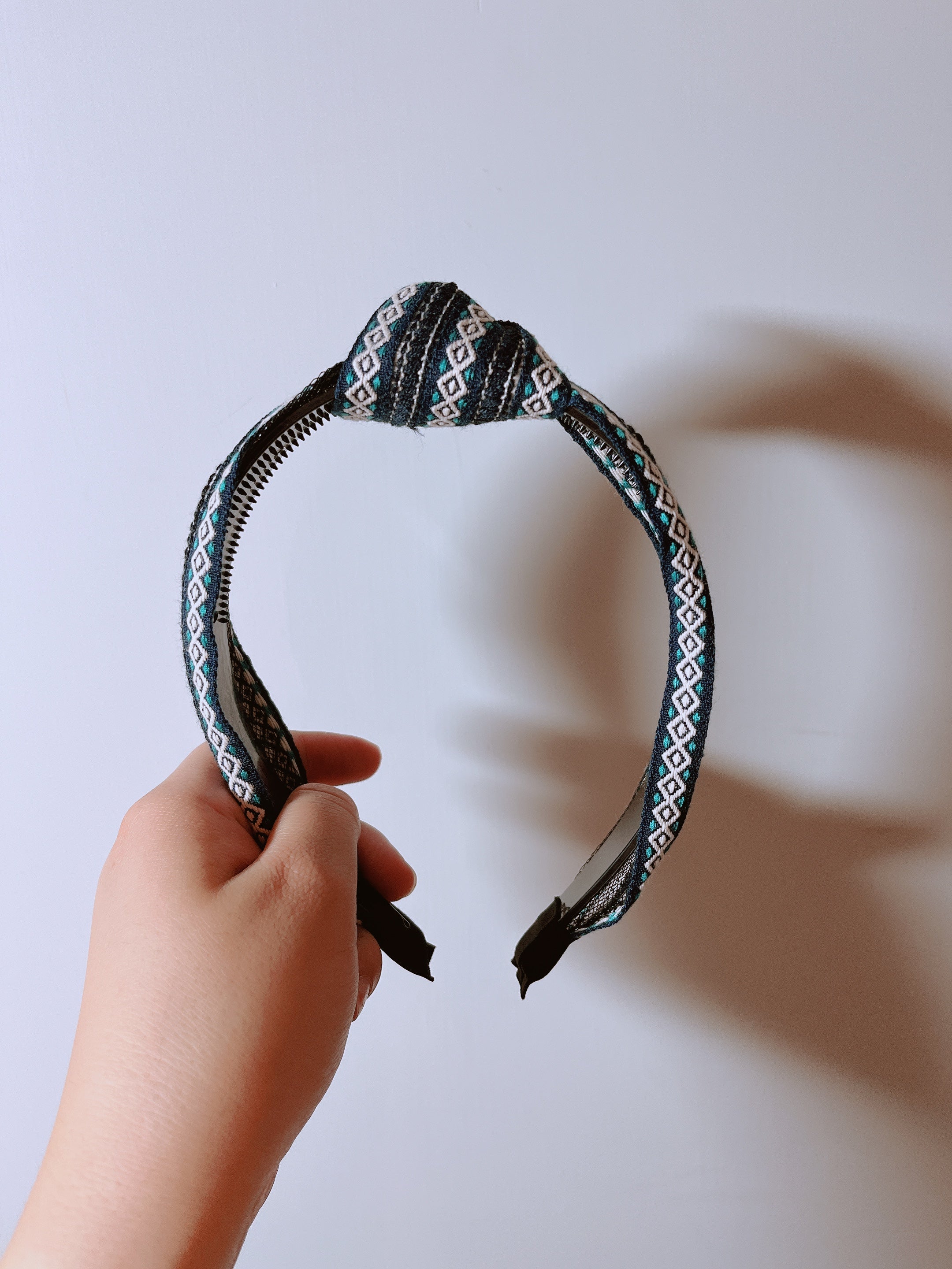 韓式人工髮箍 - 藍黑色民族髮箍