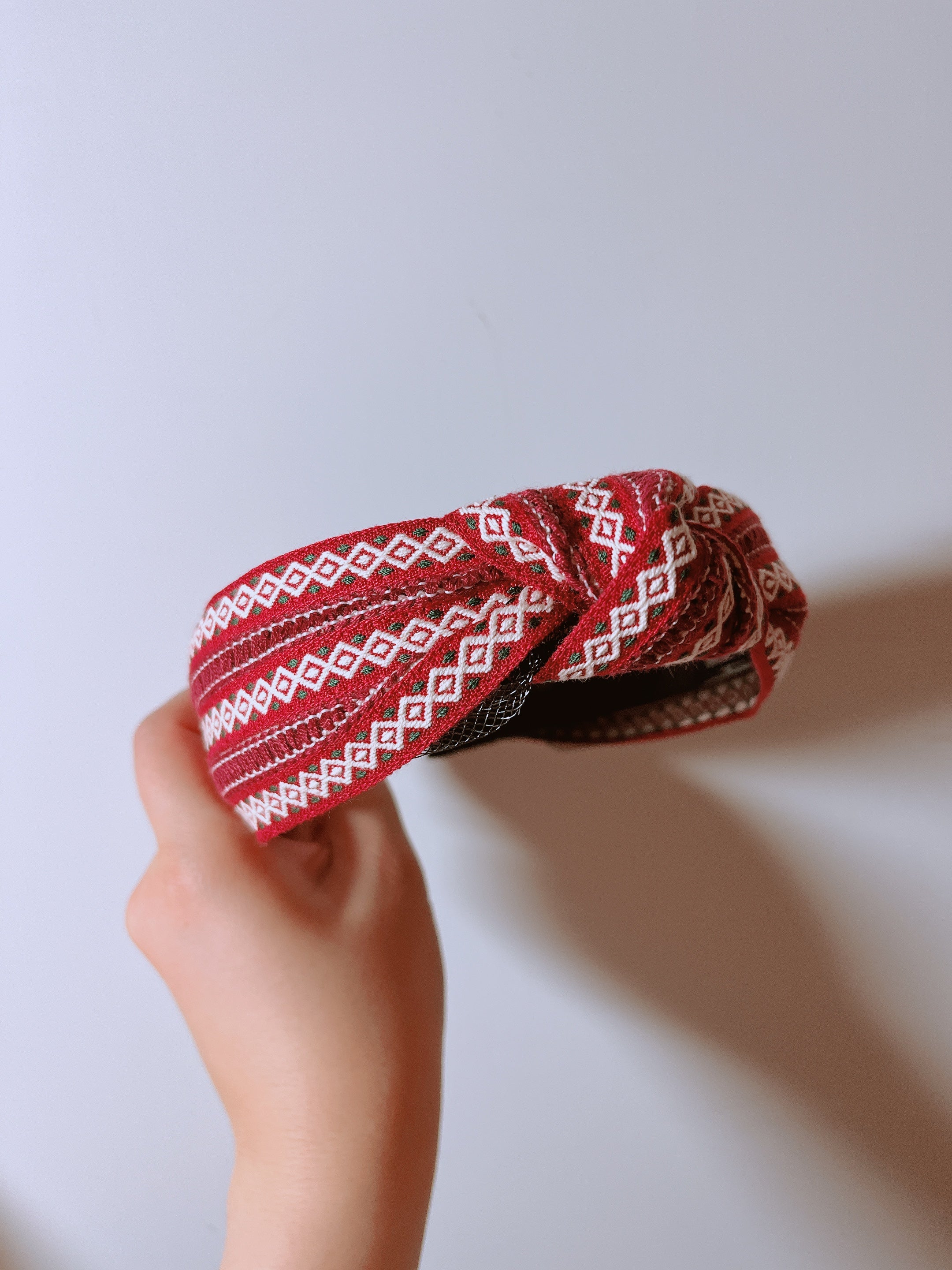 韓式人工髮箍 - 紅色民族髮箍