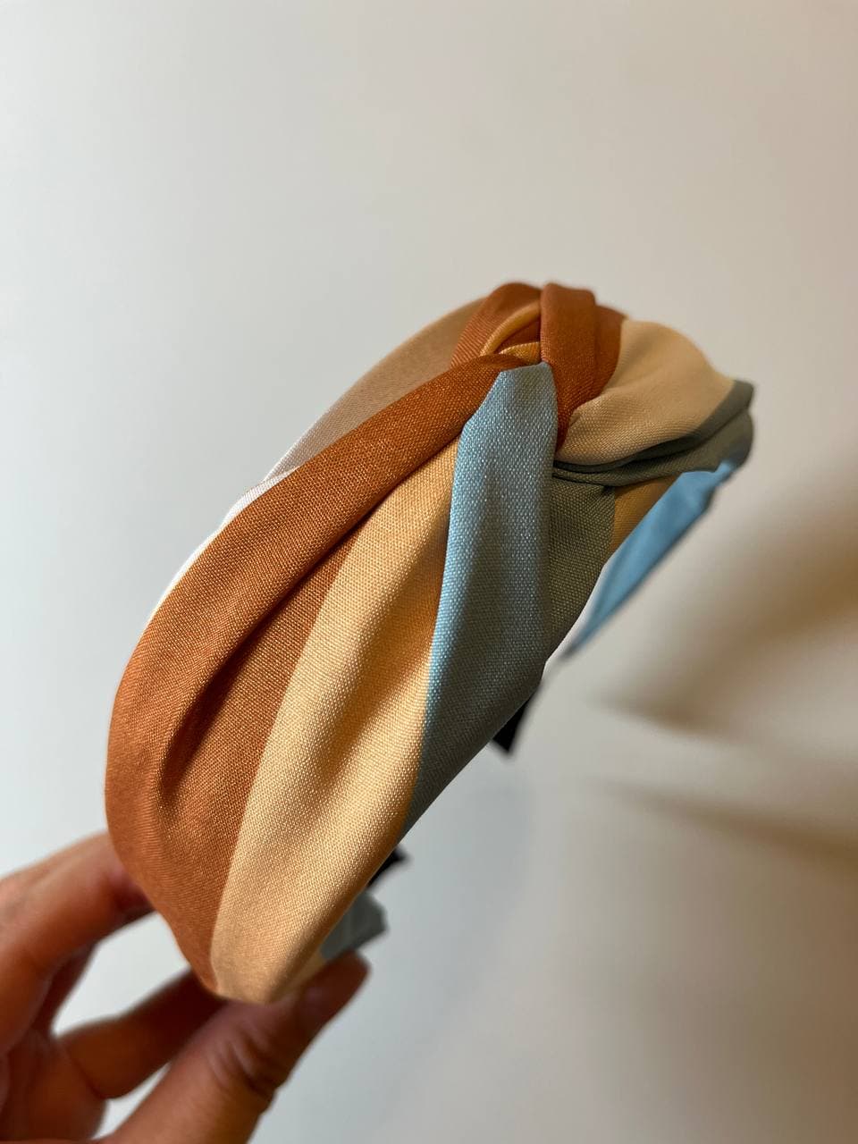 韓式人工髮箍- 啡黃藍併色髮箍