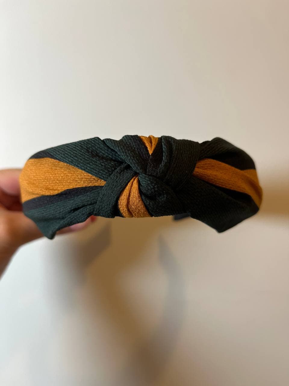 韓式人工髮箍- 深綠配泥黃髮箍